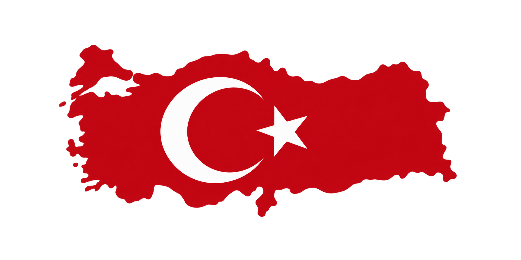 Türkiye haritası üzerinde Türk bayrağı